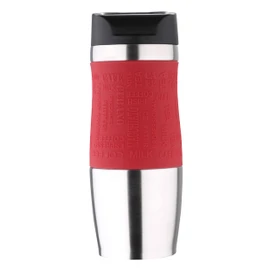 BERGNER Travel Thermos Flask 400 ml with Removable Lid Made of Stainless Steel Double Insulation Wall for Temperature Retention Drip-Proof Cap Red