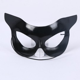 New Black Half-Face Sexy Cat Beauty Mask for Zombie Makeup, PVC Plastic Mask / One Color 10ea