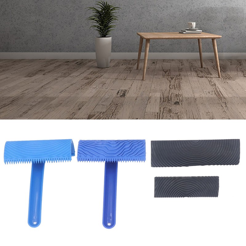 Wood Graining Painting Tool Set Soft Rubber 4Pcs Wood Grain