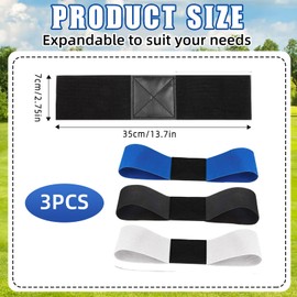 Pack of 3 Golf Training Bands, Golf Swing Aid Band, Professional Golf Training Aid for Posture Correction and Strength Training, Golf Posture Corrector for Golfers and Beginners (White, Blue, Black)