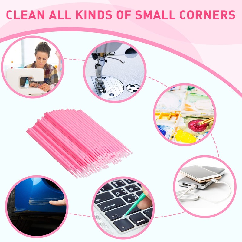 Cindeer 200 Pieces Sewing Machine Cleaning Brushes Disposable Clean Swabs