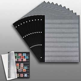 10 Prophila Double Sided Stockbook Pages 9 clear strips black cardboard