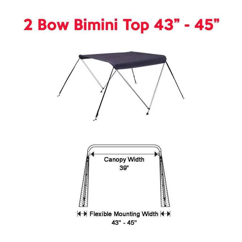 Oceansouth 2 Bow Bimini Top Boat Cover with Integrated Storage