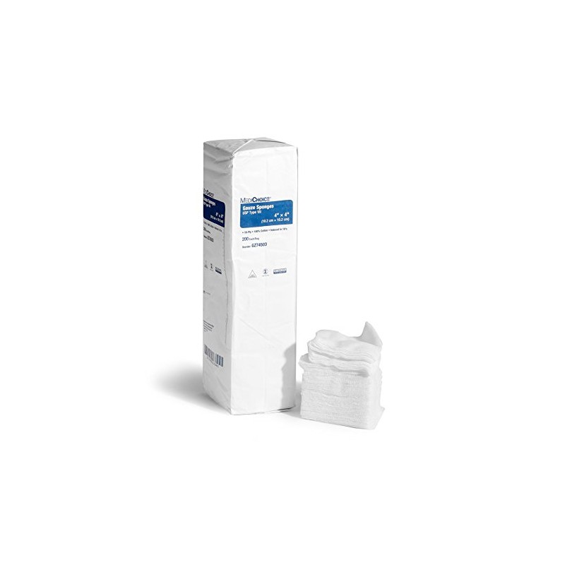 MediChoice Gauze Sponge, 16-Ply, USP Type VII, Non-Sterile, 4x4 Inch,