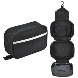 TIMESETL Hanging Toiletry Bag High-Density Nylon Fabric, Toiletry Bags for Women Travel Waterproof and Tear-Resistant, Compartment Wash Bag Black, Hanging Travel Wash Bag