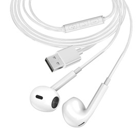 OnrySxn Magnetic USB Headset with Microphone, USB Earphones for PC 2.5M Computer Earphones Lightweight Audio Wired In Ear Headset to Noise Reduction Compatible with Surface Online Zoom for Laptop