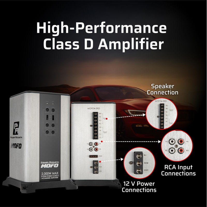 Power Acoustik Class D 4 Channel Amplifier – 2000 Watt
