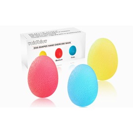 Grip strength ball set of 3 and storage bag (3 levels of firmness, 2 different sizes)