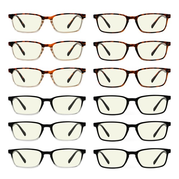 Eyekepper 12 Pack Classic Blue Light Blocking Reading Glasses Women
