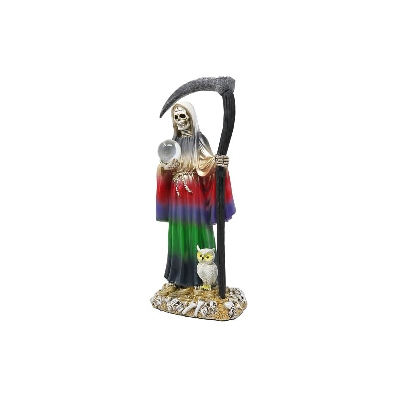 Santa Muerte 13" Con Bola De Cristal 7 Colores Holy