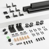 BONIKLUBA 6.6FT Box Rail Sliding Barn Door Hardware,Wall Mount Track
