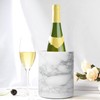 Natural White Marble Wine Chiller Bucket - Handcrafted Cylinder Cooler