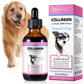Collagen for Dogs, Liquid Collagen for Dogs, Dog Liquid Collagen Drops, Dog Collagen with Biotin, MSM & Ginger Treatment for Dogs, Skin and Coat Supplement for Dogs- 60ml