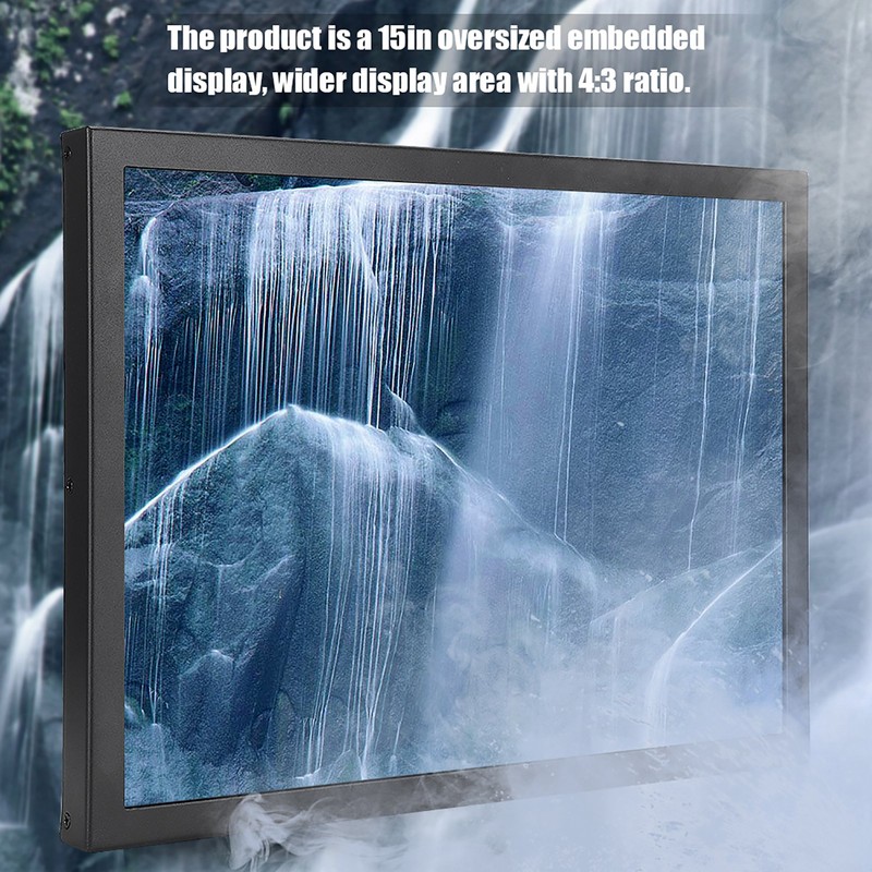 15in TFT 4:3 Display 1024x768 Embedded Industrial Monitor HDMI/VGA/AV/BNC/USB