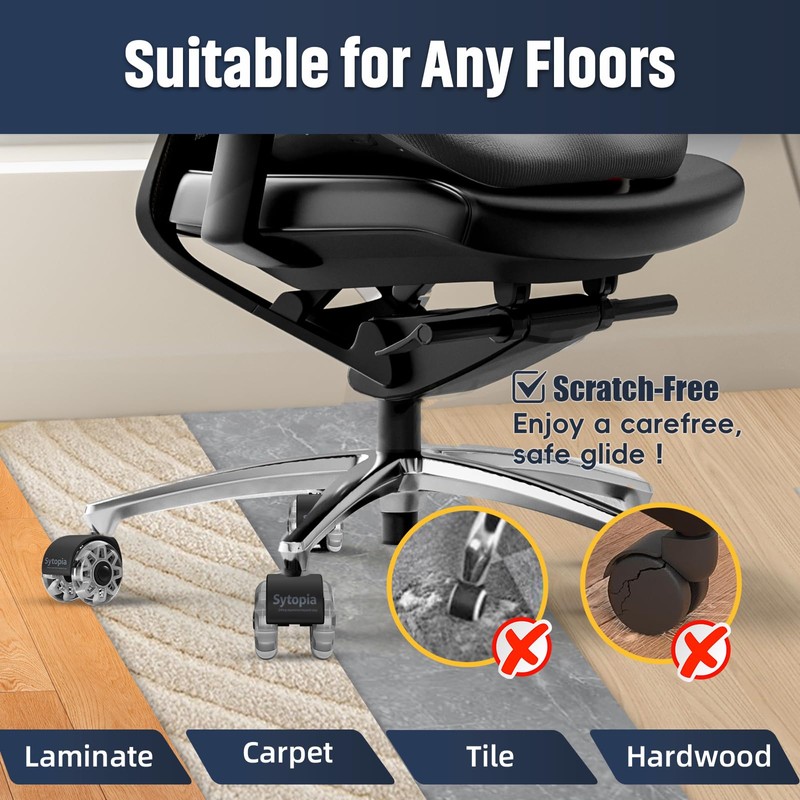 Sytopia Office Chair Wheels Replacement-2.5 Inch, Heavy Duty Caster Wheels