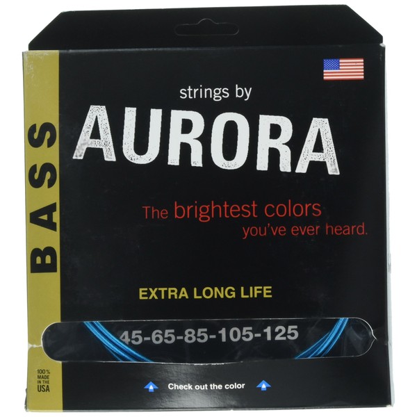 Aurora Strings AURAQ45-125 Premium Nickel Plated Bass Guitar Strings, Medium