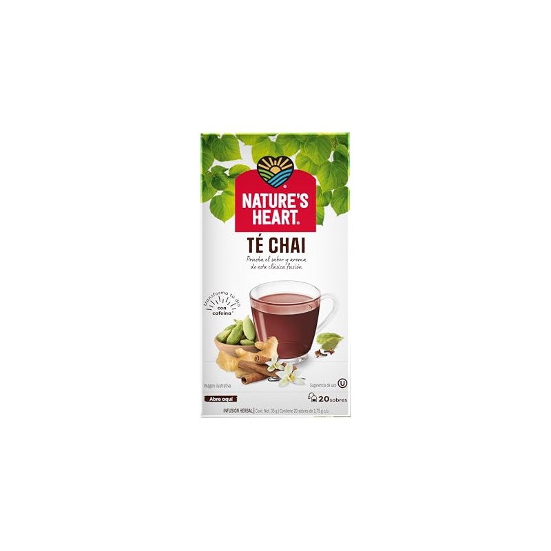 Nature's Heart Té Chai con Especias, 20 sobres