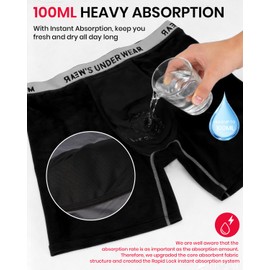 Men's Incontinence Underwear, 100ML Absorb Leakproof Boxer Brief