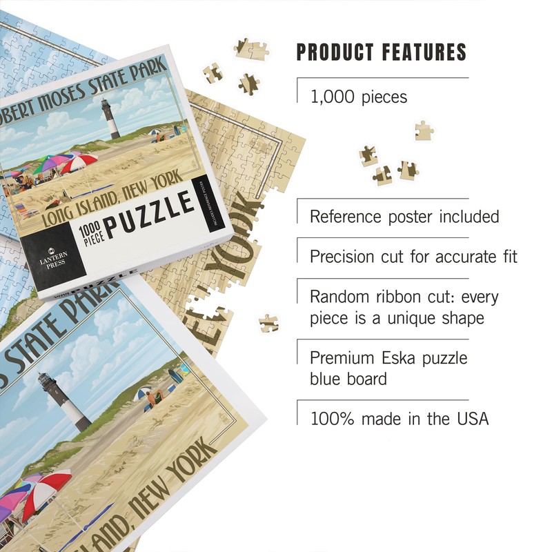 Lantern Press 1000 Piece Jigsaw Puzzle, Robert Moses State Park,