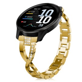VanHooc 22mm Metal Watch Band for Garmin Venu 4 45mm/Venu 3 45mm Gold