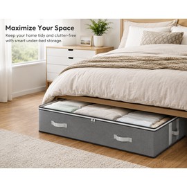 1pc/2pcs/3pcs Dustproof Under Bed Storage Box with Reinforced Handles for Comfortable Blanket Pillow and Toys Bedroom Accessories
