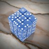 Blue Opaque Squared Corner Dice with White Pips D6 12mm