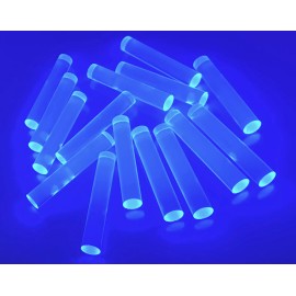 Best Acrylics 15 Pcs 1/2” x 3” LONG CLEAR BLUE FLUORESCENT ACRYLIC PLEXIGLASS ROD DOWELS