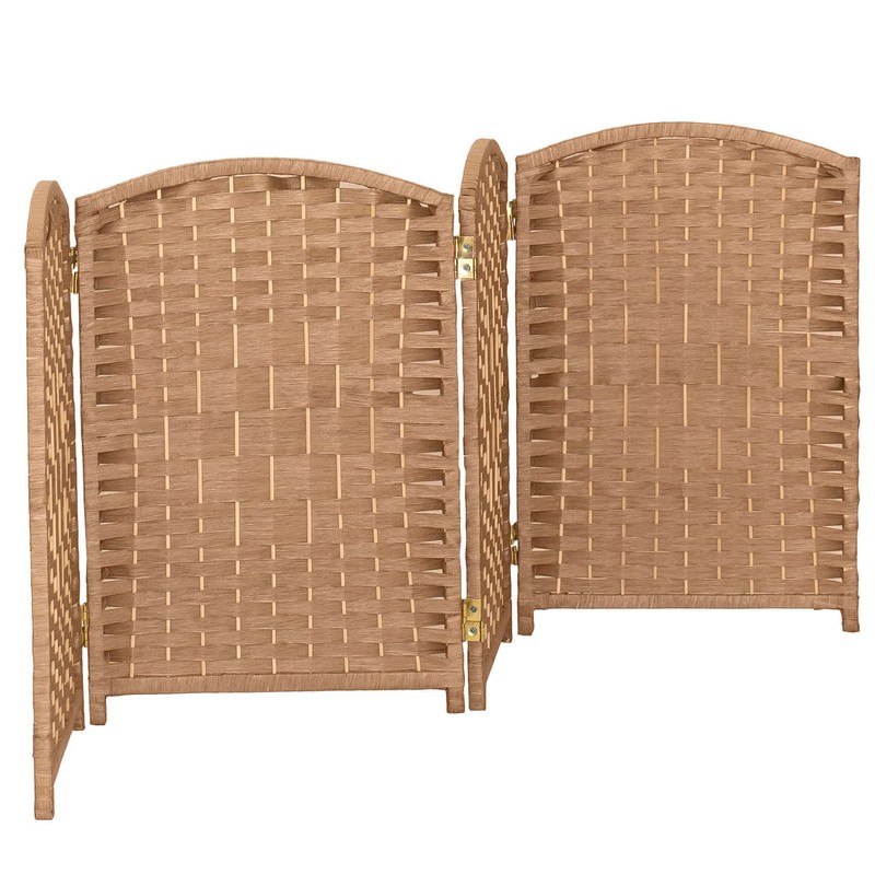 Red Lantern 2 ft. Short Diamond Weave Fiber Folding Screen