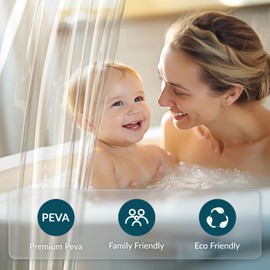 Titanker Clear Shower Curtain Liner Plastic Long Shower Liner 72 x 78 PEVA Lightweight Waterproof Shower Curtains for Bathroom with Magnets and Rustproof Grommets