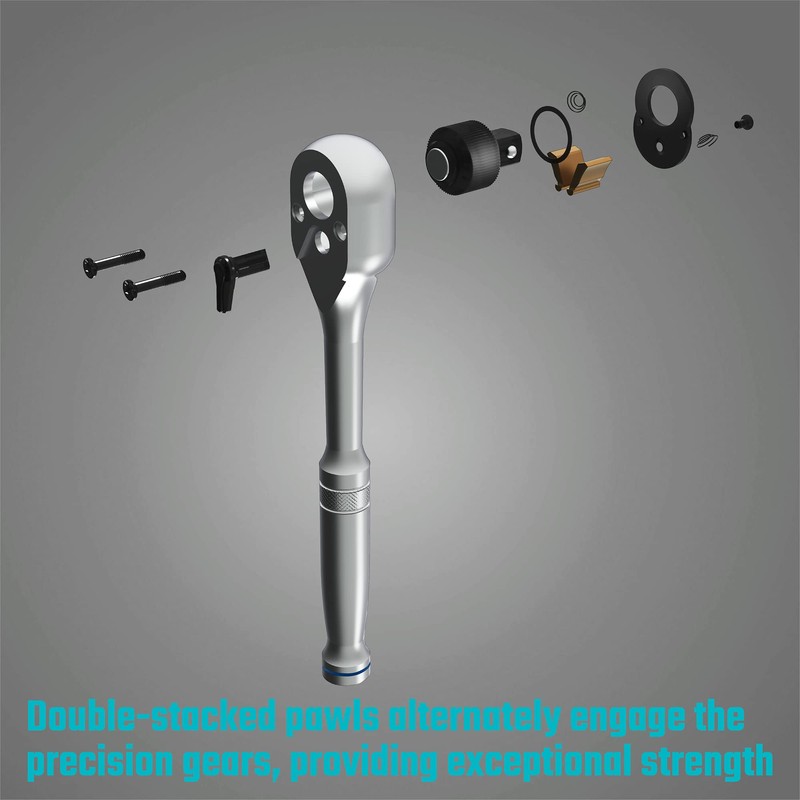 DURATECH 3-Piece Ratchet Set, 1/4", 3/8", 1/2", 72-Tooth with Quick-Release