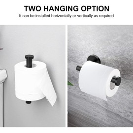 SetSail Towel Holder for Bathroom Wall Matte Black Bathroom Toilet Paper Roll Holders 304 Stainless Steel Shower Towel Hooks 4 Packs