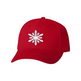 One Size Red Baseball Snowflake Cute Christmas Embroidered Dad Hat Structured Cap