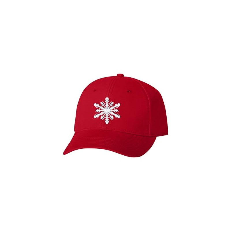 One Size Red Baseball Snowflake Cute Christmas Embroidered Dad Hat