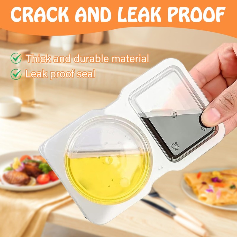8Pcs Reusable Snack Containers, Double Compartment Snack Pot, Reusable Snack