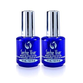 Seche Vive Gel Effect Top Coat Esmalte de uñas para manicura y pedicura, 14,2 g en caja, 2 unidades