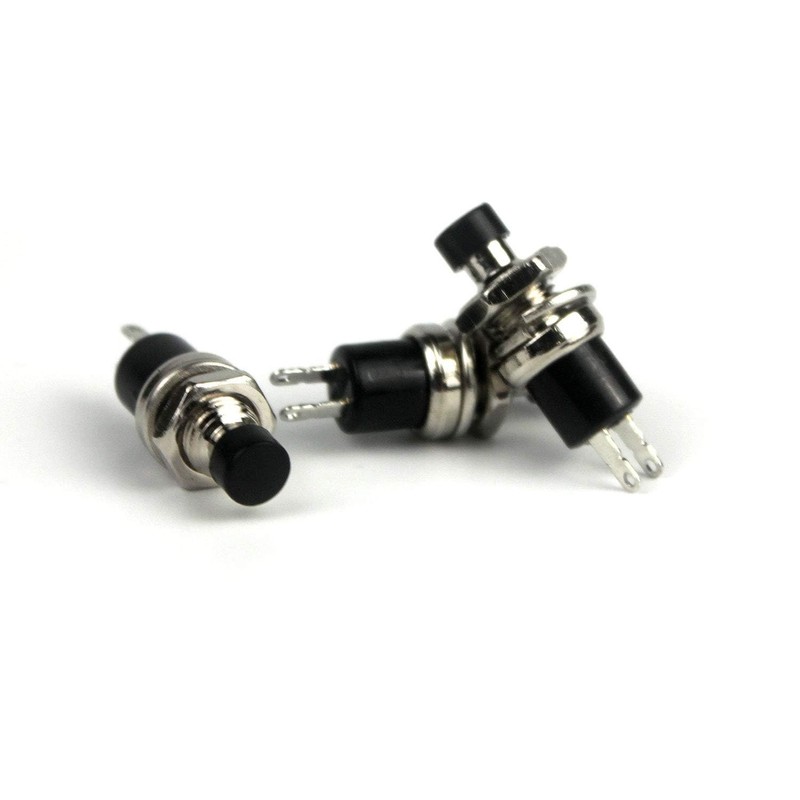 Switian SPST Momentary Mini Push Button Switch AC 220V/2A/Black Pack