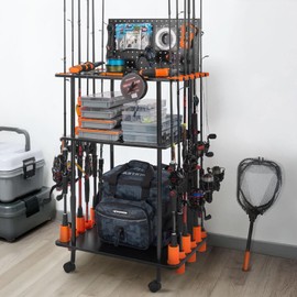 Gear Trolley V12 Mobile Fishing Rod Holder for 12 Rods or Combos