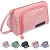 KUNQUN Large Pencil Case, Handheld Storage Pencil Bag, pink, Compact
