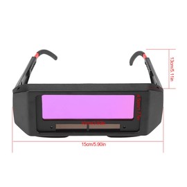 Tissting Gafas de Soldadura con Oscurecimiento Automático Solar, Gafas Protectoras de Seguridad para Soldar de 5,9 X 5,1 Pulgadas con Correa Negra, Gafas para Corte de Soldadura de Acero