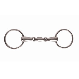 JP Korsteel Stainless Steel Oval Link Loose Ring Snaffle Bit, 6"