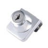 uxcell® Zinc Alloy Chrome Finish Display Hinged Square Glass Cabinet