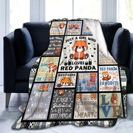 Red Panda Blanket for Women Red Panda Gifts Stuff Blankets and Throws Soft Red Panda Plush Warm Fleece Bedding Red Panda Gifts for Women Girls Kids Adults Birthday Decorations 50"X40"