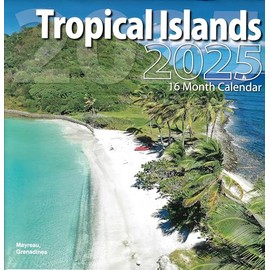 Bachmann Press 2025 Tropical Islands Full Size Wall Calendar for Planning, Scheduling, and Organizing