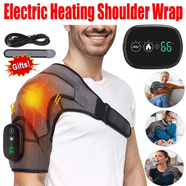 Hailicare Electric Massager Heated Shoulder Joint Brace Support with Vibration