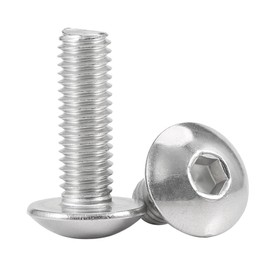 #8-32 x 1/2" Button Head Socket Cap Bolts Screws, 304 Stainless Steel 18-8, Allen Hex Drive, Fully Thread,50 Pcs