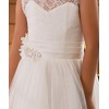 Lace Embellished A-Line Sleeveless Girls Wedding Party Dresses Size 10,Ivory