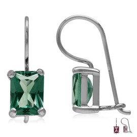 Silvershake 8X6mm Octagon Shape Simulated Color Change Alexandrite 925 Sterling Silver Hook Closure Earrings