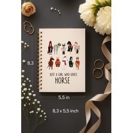 bitCNY Just a Girl Who Loves Horses Notebook – Cute Holiday Horse Journal with Christmas Outfits, 8.3x5.5 Inches Gift for Girls and Equestrians 406