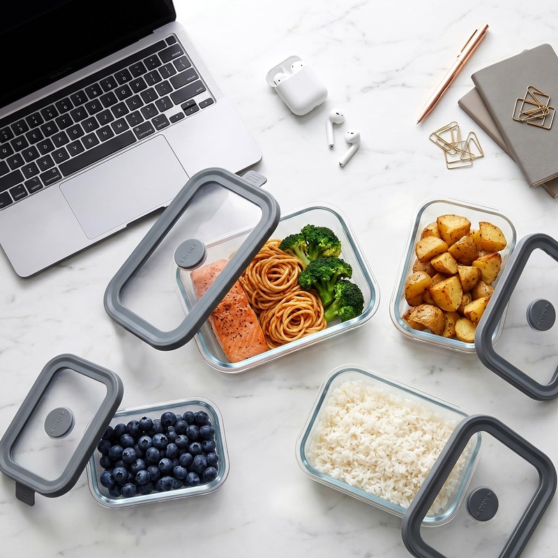 Woaiwo-q 12 Pack Multi-Size Glass Food Storage Containers with Glass