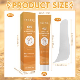 Gesichtshaarentfernungscreme, Sanfte Oberlippen Haarentfernungs Creme, Wirksame Enthaarungscreme für Gesicht, Für Empfindliche Haut, Lippe, Bikini-Linie, Augenbraue, Wange